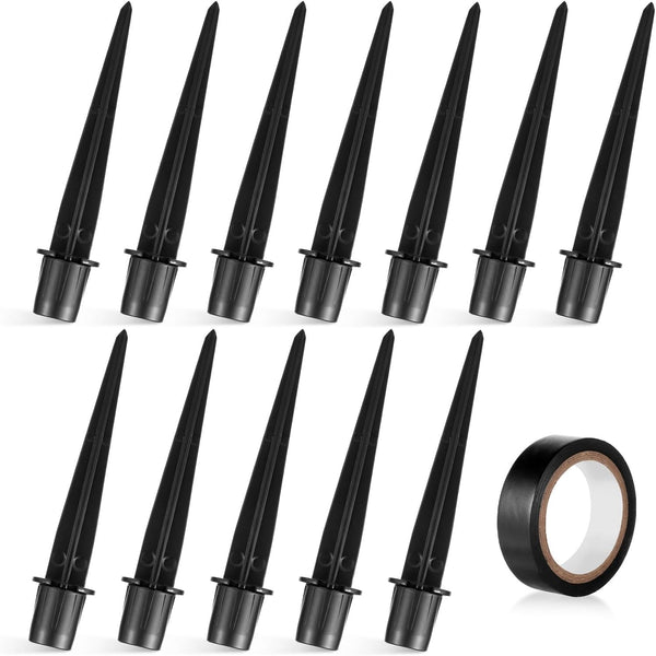 lasuroa 12pcs Solar Light Replacement Stakes, 5.31x0.78in Metal Replacement Stakes Solar Lights Spikes