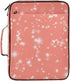 Wfrish Handle,1.25 Inch 3 500 6 Salmon Glitter Sparkling Zipper Binder Bag with Ring O-Ring Sheet Capacity Tab