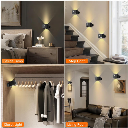 Deyagoo Dimmable 3000K 3 Closet, Rechargeable Motion Sensor Wall Light, Wireless Wall Sconce - Magnetic Base, Warm