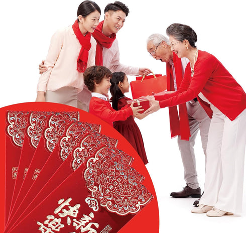 Envelopes,6Pcs 2026 Packets Chinese New Year Red Reds Envelope Snake Lunar New Year Envelopes Chinese Money Red Hong