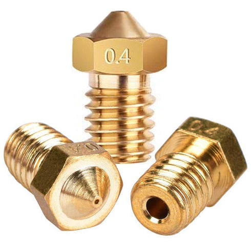 E3D Nozzles, ExcelFu M6 0.4mm Brass Nozzle for 1.75mm Filament E3D V5-V6 3D Printer, Pack of 20