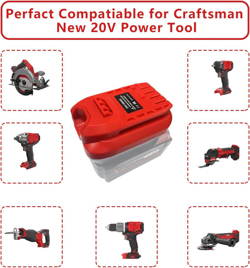 V20 Adapter for Craftsman 20V Cordless Tools, for Dewalt 20V 60V and Milwaukee 18V M18 Battery Conversion