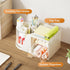 Marbrasse Desk Organizer with 2 Drawers, 360° Rotating Pen Holder, 6 Slots Pencil Organizer for Office (Beige)