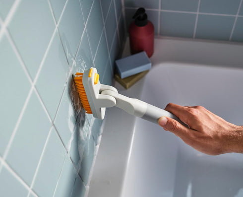 2-Piece Set 2-in-1 3-in-1 Joseph Joseph CleanTech Household Cleaning for Bathroom & Kitchen, Includes: Tile Scrubber