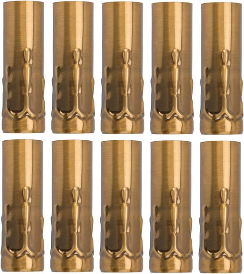 MUNEFE 10Pcs Metal Candle Socket Covers, Candle Lamp Base Tube, E14 Candle Socket