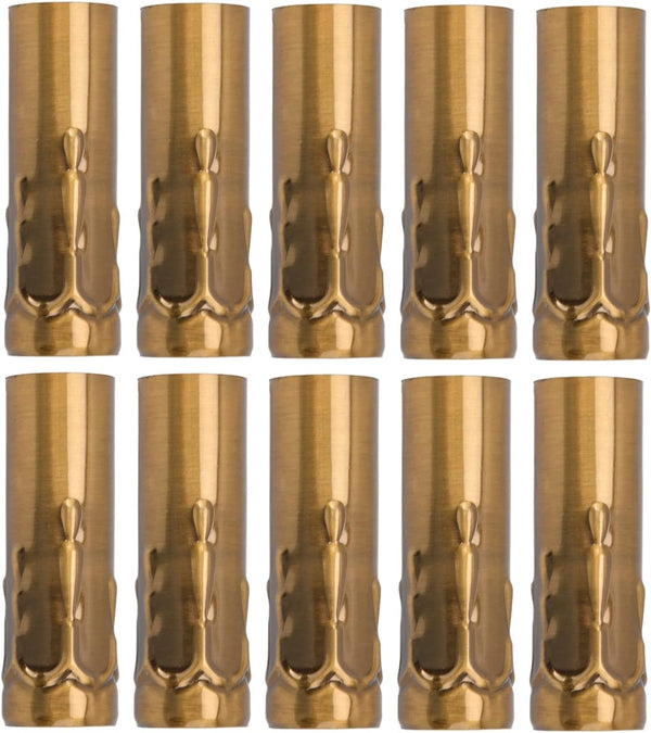 MUNEFE 10Pcs Metal Candle Socket Covers, Candle Lamp Base Tube, E14 Candle Socket
