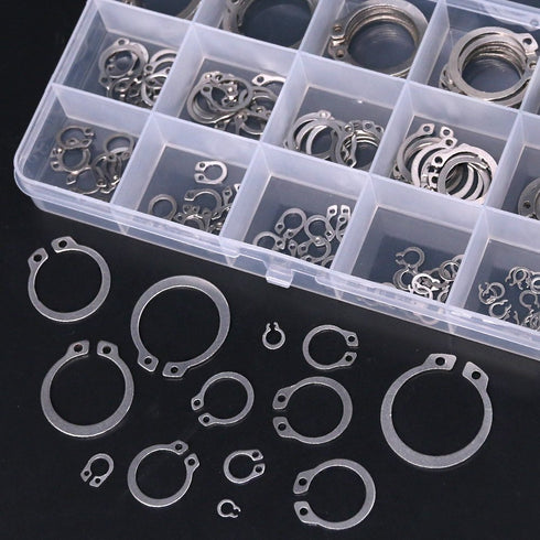 Hilitchi 150-Pcs 304 Stainless Steel External Circlip Snap Retaining Clip Ring Set