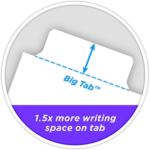 Avery Big Tab Write & Erase Dividers, 5 Multicolor Tabs - 1 Set (23180)