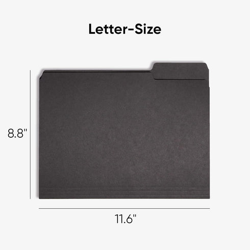 Smead Interior File Folder, Black, 1/3-Cut Tab, Letter Size, 100 per Box (10243)