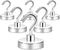 Neosmuk Heavy Duty Magnetic Hooks, Strong Neodymium Hooks for Fridge, Toolbox, Cruise, Grill (Silver, 6 Pack)