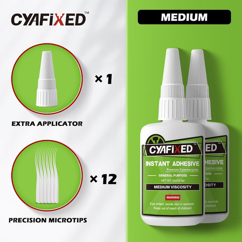 Strong Cyanoacrylate (CA) Super Glue, All-Purpose Medium Viscosity Instant Adhesive, 4 oz. for Home Repair