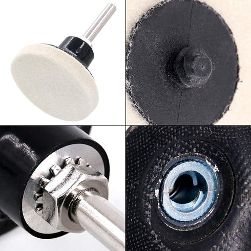 Swpeet 20Pcs 2" Compressed Wool Fabric Disc Polishing Pads - Includes 1 Disc Pad Holder for Buffing Projects