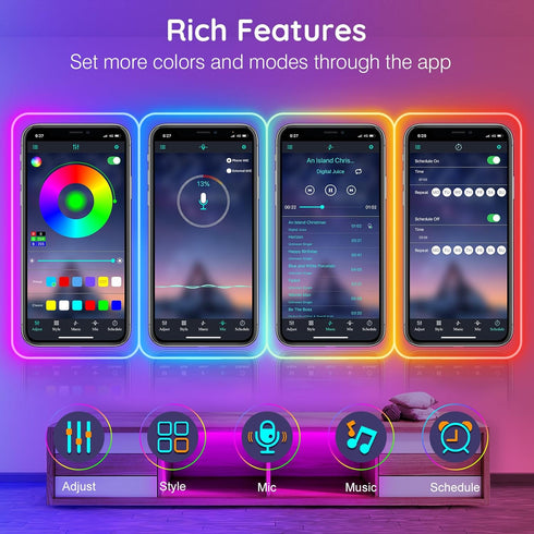 AILBTON 20Ft Neon Rope Lights,Flexible Led Rope Lights Control with App/Remote,Multiple Modes Music Sync Gaming RGB Led