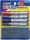 Premium Dry Erase Markers with Eraser Set - 4 White Board Markers in 3 Colors (Black, Red, Blue)