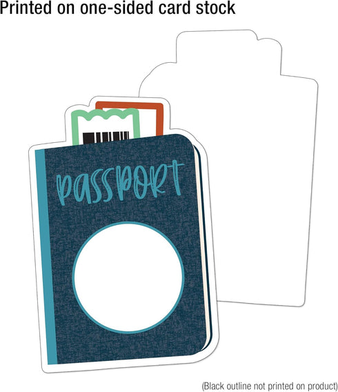 Carson Dellosa 36-Piece Let's Explore Adventure Awaits Passports Bulletin Board Cutouts for Travel Classroom Décor