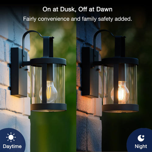 A19 Bulbs,8W (100W 1400LM,Vintage E26 2700K 2 Pack FLSNT Dusk to Dawn Outdoor Sensor LED Edison Eqv.), Filament Base