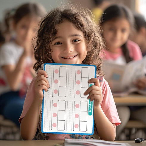 Phonemic Awareness Double Sided Dry Erase Board 9" x 12" Small Whiteboard for Speech Games, Preschool, Kindergarten