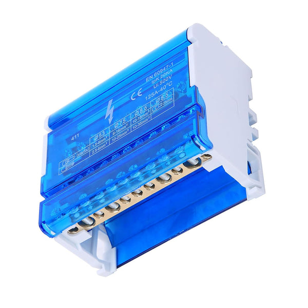 Heavy Duty Power Distribution Box Terminal Block, 4-Level Single Phase Din Rail for Electrical Engineering