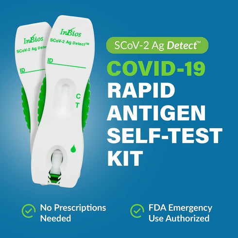 COVID-19 1 Pack, 2 SCoV-2 Antigen Rapid Test, Tests Total, Easy To Use No Mixing Step, Ag Detect Rapid Self-Test, FDA
