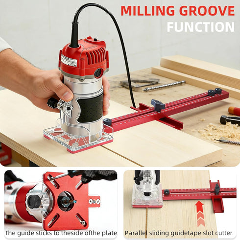 4 1 in Router Milling Groove Bracket,Cabinet Hardware Jig and Router Guide,Adjustable Router Circle Cutting Guide