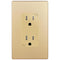 ENERLITES Elite Series Decorator Receptacle Outlet, Child Safe Tamper-Resistant, 15A 125V, Gold, Wall Plate Included