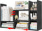 NUTIKAS Desk Shelves Desktop Organizer Shlef - Black Office Organization for Top