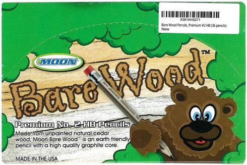 Moon Products Bare Wood Natural Premium Pencils Number 2 HB (36 pencils) by beacon-ridge