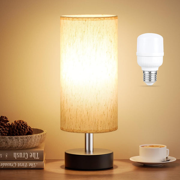 PartageiZ Small Table Lamp with LED Bulb - 3 Color Temperatures for