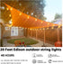 20ft 20-Light Dimmable Bulbs (2 1ft Afirst Edison String Lights, Waterproof Outdoor Patio Lights with Real Glass Extra