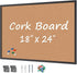 Board2by Cork Board Bulletin Board 24“ x 18”, Black Wood Framed Corkboard for School, Home & Office with 16 Push Pins.