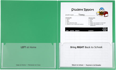C-Line Classroom Connector School-to-Home Folders, Green, 25 per Box (32003)