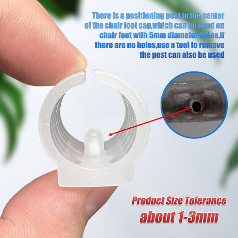 19mm U-Shaped Plastic Chair Foot Caps, Non-Slip U Shaped Floor Glides, Tubing Caps Cover, 16Pcs, White