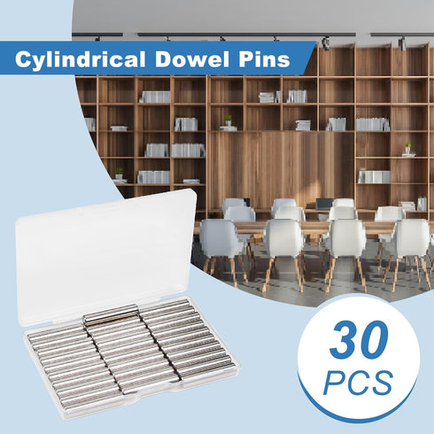 Juvielich 30Pcs M6 40mm 1/4 Inch 1.57 Inch 304 x / x Dowel Pin Stainless Steel Cylindrical Dowel Pins Shelves Dowel Pin