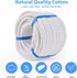 MKMJ 1/2in 50ft White Cotton Rope Natural Twisted,Available as Used for Tug of War, Navigation, Fitness and Making