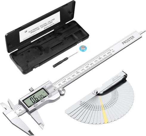 Proster Digital Vernier Caliper 8inch Stainless Steel for Length, Width, Depth, Inner and Outer Diameter