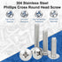 MroMax M4 x 10mm Machine Screws, Phillips Cross Round Head Screw, 304 Stainless Steel Fasteners, 10pcs
