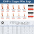 130Pcs, 2 4 6 8 10 12 66Pcs Set, 64Pcs PEASUG Copper Wire Lugs AWG Gauge Battery Cable Ends with Heat Shrink Tubing