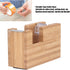 Pssopp Desktop Tape Dispenser, Mini Bamboo Wood Tape Cutter Holder, Adhesive Roll Base Stationery Tool