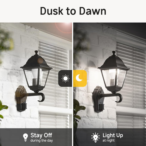 Dusk to Dawn LED Outdoor Light Bulbs 40W Equivalent, A19 Automatic On/Off Sensor Light Bulb Daylight 5000K, Dusk to Dawn Light Bulbs for Outdoor Lighting Porch Garage Backyard Patio, 4 Packs by Prosperbiz