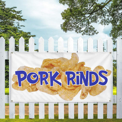 Fastasticdeals 4 Grommets 24x36Inches Vinyl Banner Multiple Sizes Pork Rinds Outdoor Advertising Printing G Restaurant