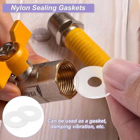 PATIKIL Nylon Flat Washers, 6mm ID 13mm OD, 1mm Thick, M6 Hard Plastic Round Sealing Flange Gaskets, Qty 30