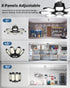 14000Lm 8 Bulb E26 Bulbs Adiding LED Garage Ceiling Lights w/ Adjustable Panels, Super Bright Deformable Basement Light