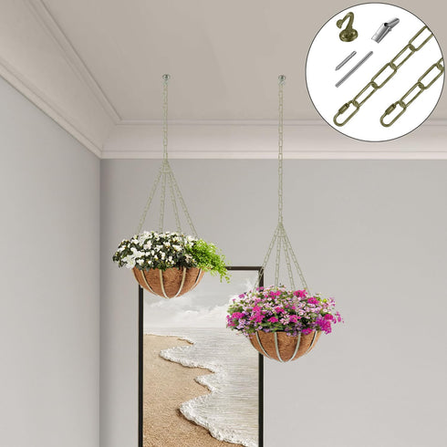 Omytie 12 Ft Heavy Duty Hanging Chain Kit with Connection Locks & Swag Ceiling Hooks for Lighting Fixture, Chandelier