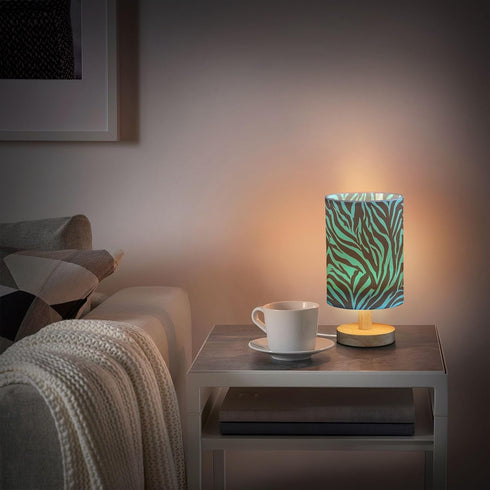 ALAZA Blue Black Zebra Texture Bedside Table Lamp for Bedroom Living Room Nightstand LED Light Lamps,Bedside Lamps