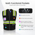 Security Vest for Security Guard, Safety Vest with Pockets, Reflective Work Wear with Zipper, High Visibility apparel