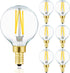 XININSUN G16.5 LED Bulb, E12 40W Candelabra, Dimmable, 4000K Daylight White, 400LM, 4W, 6 Pack