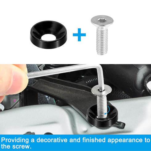 PATIKIL M8 Finish Countersunk Washer, 40pcs Anodized Aluminum Alloy Flat Cup Head Screw Gasket for DIY Models