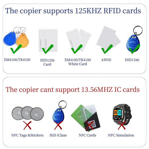 125KHz T5577 EM4305 RFID Reader Writer Handheld RFID Writer Copier Smart ID Card Duplicator Used