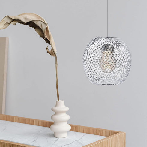 Set 2 2.75 2.75 3.93 Inch Cabilock Metal Lamp Shade of Open Design Silver Lampshades for Table and Floor Lamps Easy