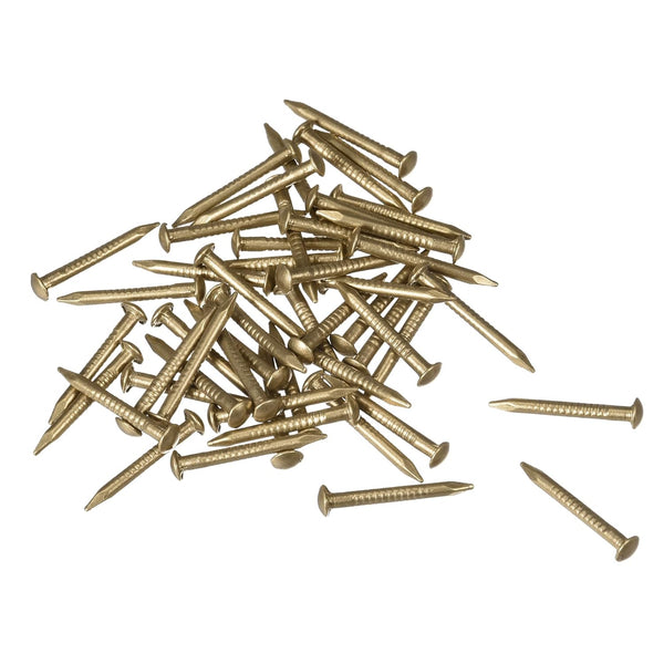 uxcell Small Tiny Brass Nails 1.2x12mm for DIY Decorative Pictures, Wooden Boxes, Household Accessories, 50pcs